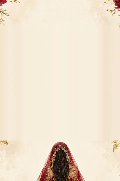 Vorlage Roter Schleier: Roter Schleier: eine Kına-Einladung in Rot und Gold mit der Braut im Aquarell-Stil. Zweisprachig Türkisch und Deutsch.